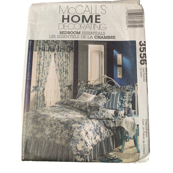 McCall's Home Decorating Pattern #3556 - Duvet Cover Bed Skirt Pillow Cases Sham - Picture 1 of 2